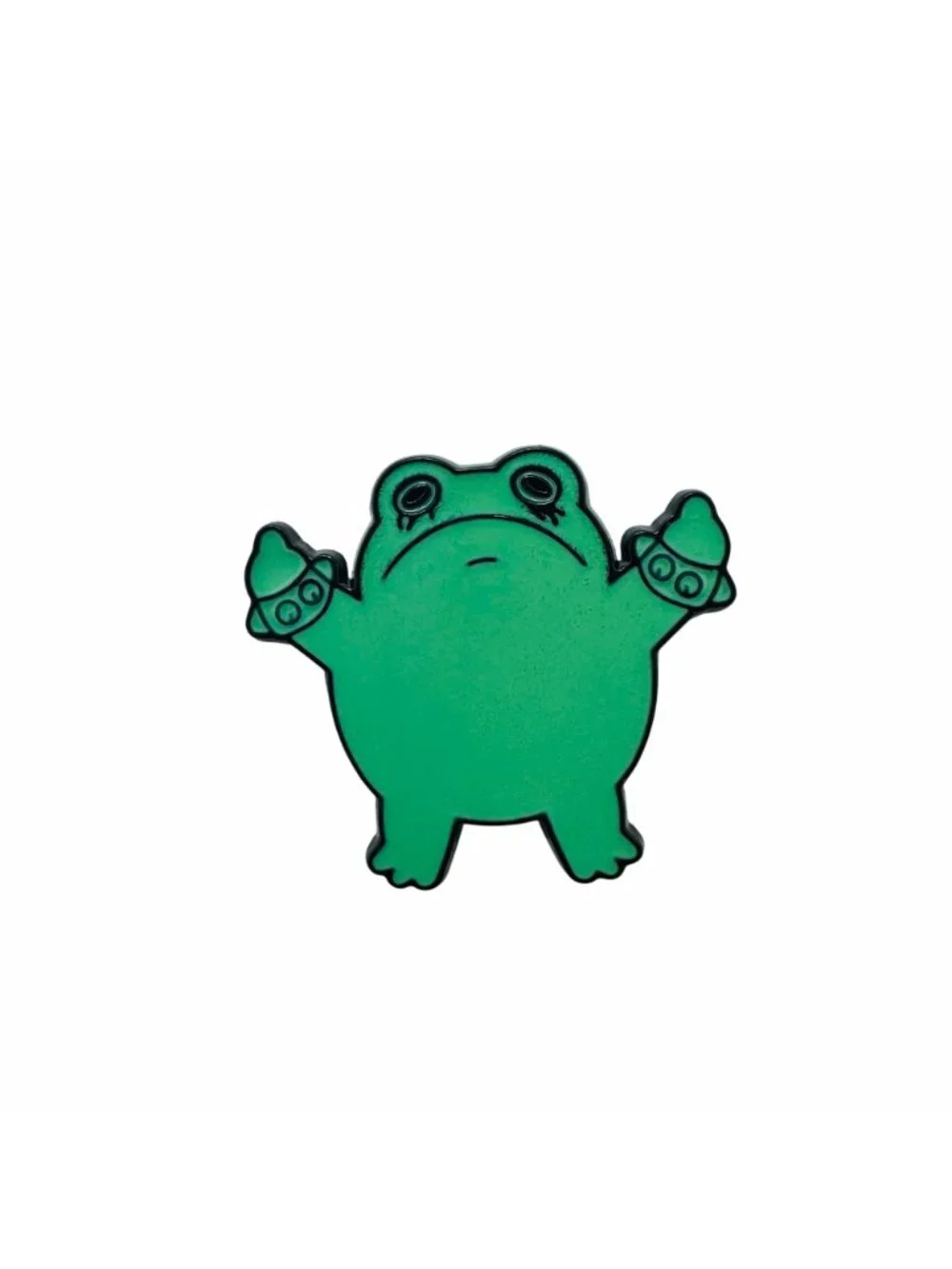 ⭐Enamel Pin Punk Frog Giving The Finger Broch GreenAnimal alloy Badge New Oz⭐